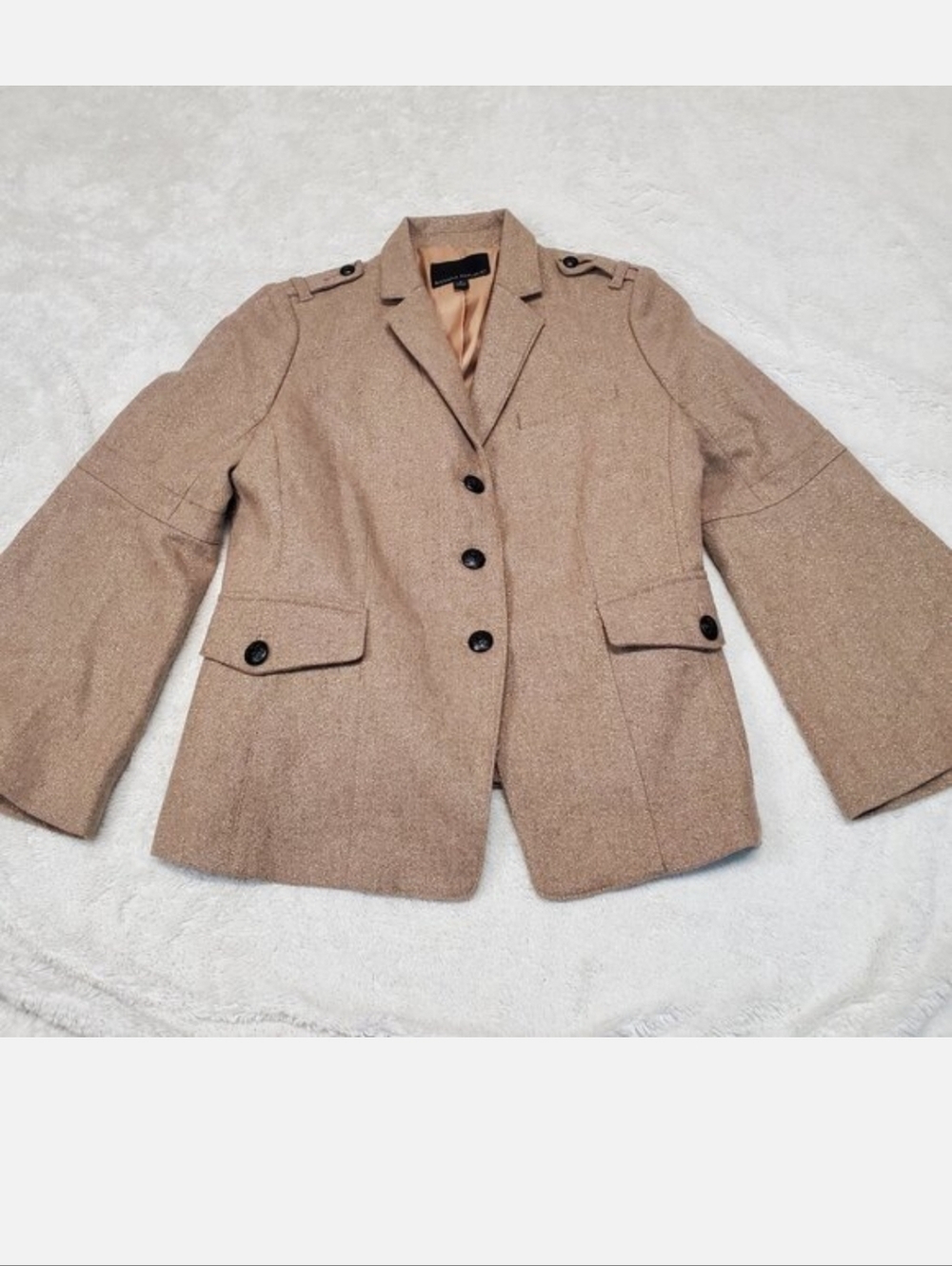 Banana Republic Military Blazer Women 6 Wool Metallic Old Money Classic Luxury‎